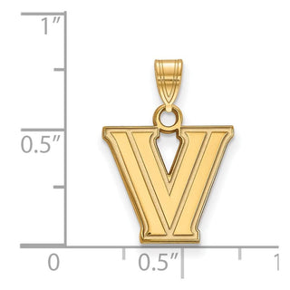 14k Gold LogoArt Villanova University Letter V Small Pendant