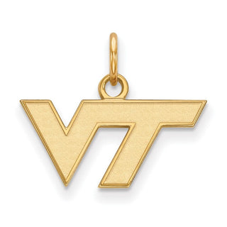 Sterling Silver Gold-plated LogoArt Virginia Tech V-T Extra Small Pendant