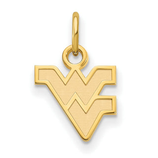 Sterling Silver Gold-plated LogoArt West Virginia University W-V Extra Small Pendant