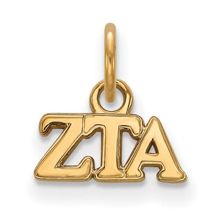 Sterling Silver Gold-plated LogoArt Zeta Tau Alpha Sorority Greek Letters Extra Small Pendant
