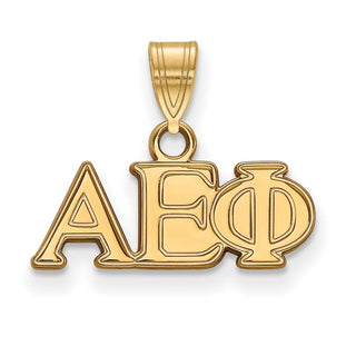 Sterling Silver Gold-plated LogoArt Alpha Epsilon Phi Sorority Greek Letters Small Pendant