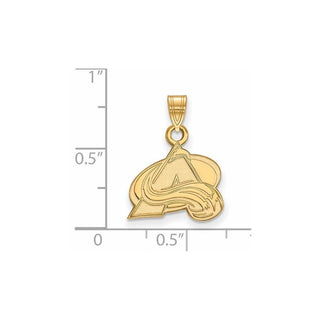 Sterling Silver Gold-plated NHL LogoArt Colorado Avalanche Letter A Small Pendant