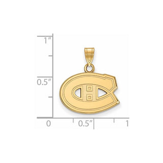 Sterling Silver Gold-plated NHL LogoArt Montreal Canadiens Small Pendant