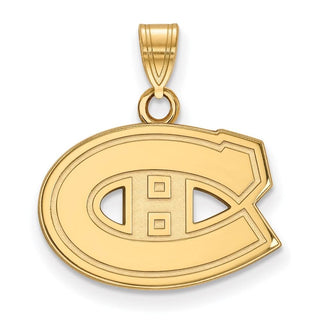 Sterling Silver Gold-plated NHL LogoArt Montreal Canadiens Small Pendant
