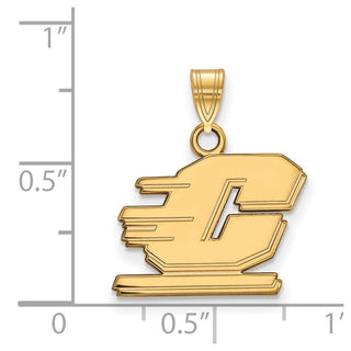 Sterling Silver Gold-plated LogoArt Central Michigan University Letter C Small Pendant