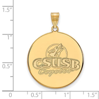 10k Gold LogoArt California State University San Bernardino Coyotes Extra Large Disc Pendant
