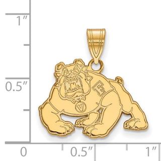 10k Gold LogoArt California State University Fresno Bulldog Medium Pendant