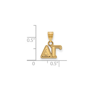 Sterling Silver Gold-plated LogoArt Delta Gamma Sorority Greek Letters Small Pendant