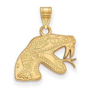 10k Gold LogoArt Florida A and M University Rattler Small Pendant