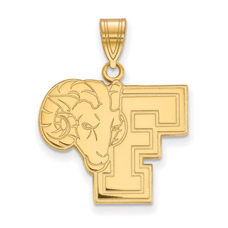 Sterling Silver Gold-plated LogoArt Fordham University Ram Large Pendant