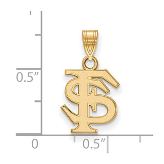 10k Gold LogoArt Florida State University F-S Small Pendant