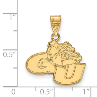 10k Gold LogoArt Gonzaga University G-U Bulldog Medium Pendant