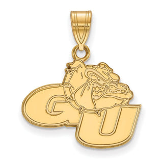 14k Gold LogoArt Gonzaga University G-U Bulldog Medium Pendant
