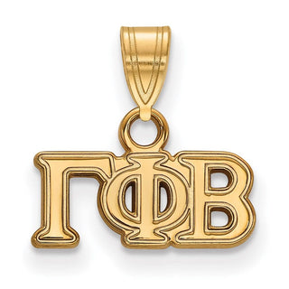 Sterling Silver Gold-plated LogoArt Gamma Phi Beta Sorority Greek Letters Small Pendant