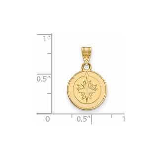 Sterling Silver Gold-plated NHL LogoArt Winnipeg Jets Small Pendant