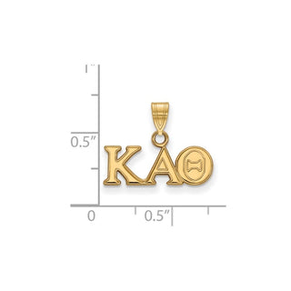 Sterling Silver Gold-plated LogoArt Kappa Alpha Theta Sorority Greek Letters Small Pendant