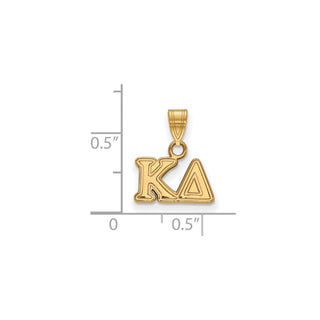 Sterling Silver Gold-plated LogoArt Kappa Delta Sorority Greek Letters Small Pendant