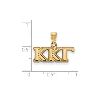 Sterling Silver Gold-plated LogoArt Kappa Kappa Gamma Sorority Greek Letters Small Pendant