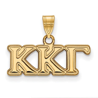 Sterling Silver Gold-plated LogoArt Kappa Kappa Gamma Sorority Greek Letters Small Pendant