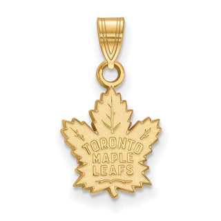 Sterling Silver Gold-plated NHL LogoArt Toronto Maple Leafs Small Pendant