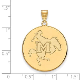 14k Gold LogoArt McNeese State University Extra Large Disc Pendant