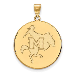 14k Gold LogoArt McNeese State University Extra Large Disc Pendant