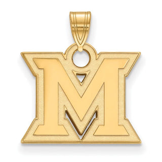 14k Gold LogoArt Miami University Ohio Letter M Small Pendant
