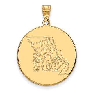 14k Gold LogoArt Missouri Western State University Griffon Extra Large Disc Pendant