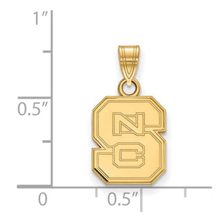 10k Gold LogoArt North Carolina State University N-C-S Small Pendant
