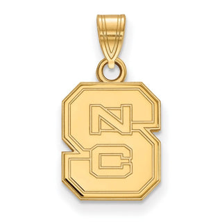 14k Gold LogoArt North Carolina State University N-C-S Small Pendant