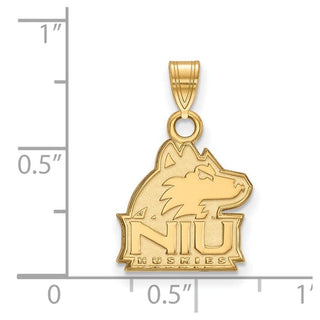 Sterling Silver Gold-plated LogoArt Northern Illinois University N-I-U Huskies Small Pendant