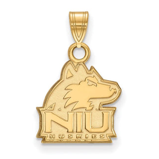 Sterling Silver Gold-plated LogoArt Northern Illinois University N-I-U Huskies Small Pendant