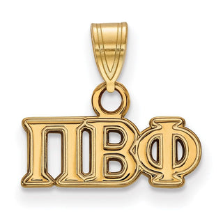 Sterling Silver Gold-plated LogoArt Pi Beta Phi Sorority Greek Letters Small Pendant
