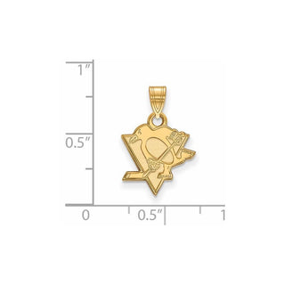 Sterling Silver Gold-plated NHL LogoArt Pittsburgh Penguins Small Pendant
