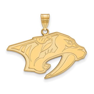 10k Gold NHL LogoArt Nashville Predators Large Pendant
