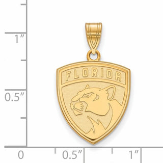 14k Gold NHL LogoArt Florida Panthers Large Pendant