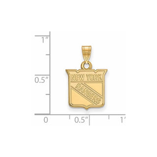 14k Gold NHL LogoArt New York Rangers Small Pendant