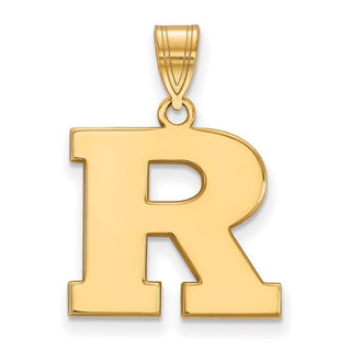 Sterling Silver Gold-plated LogoArt Rutgers University Letter R Medium Pendant