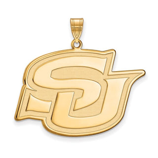 Sterling Silver Gold-plated LogoArt Southern University Jaguars Extra Large Pendant