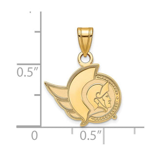 14k Gold NHL LogoArt Ottawa Senators Small Pendant