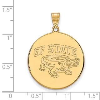 14k Gold LogoArt San Francisco State University Extra Large Disc Pendant
