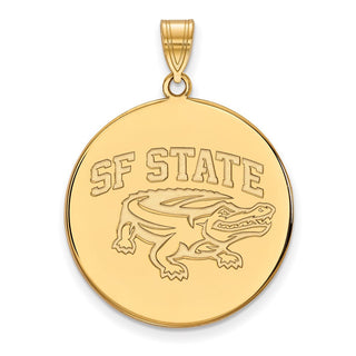 14k Gold LogoArt San Francisco State University Extra Large Disc Pendant