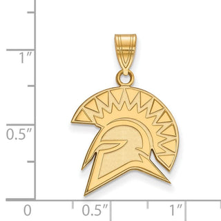 10k Gold LogoArt San Jose State University Spartan Large Pendant