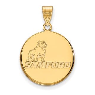 Sterling Silver Gold-plated LogoArt Samford University Large Disc Pendant