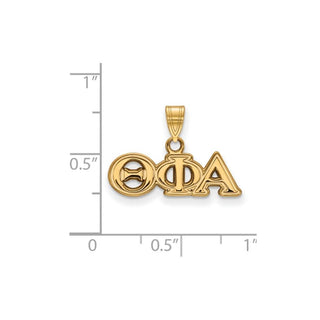 Sterling Silver Gold-plated LogoArt Theta Phi Alpha Sorority Greek Letters Small Pendant