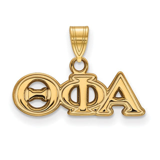 Sterling Silver Gold-plated LogoArt Theta Phi Alpha Sorority Greek Letters Small Pendant