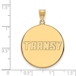 Sterling Silver Gold-plated LogoArt Transylvania University Extra Large Disc Pendant