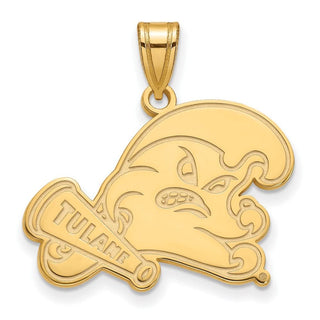 14k Gold LogoArt Tulane University Large Pendant