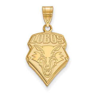 10k Gold LogoArt University of New Mexico Lobos Large Pendant