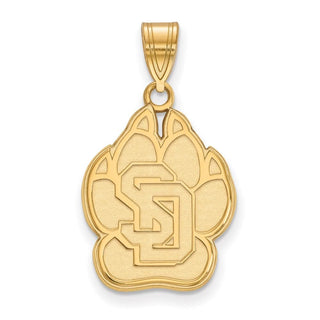 Sterling Silver Gold-plated LogoArt University of South Dakota Large Pendant